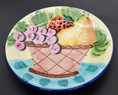 The Cellar Hand Painted, Made in Italy Fruit Basket Dessert/Salad Plate. 