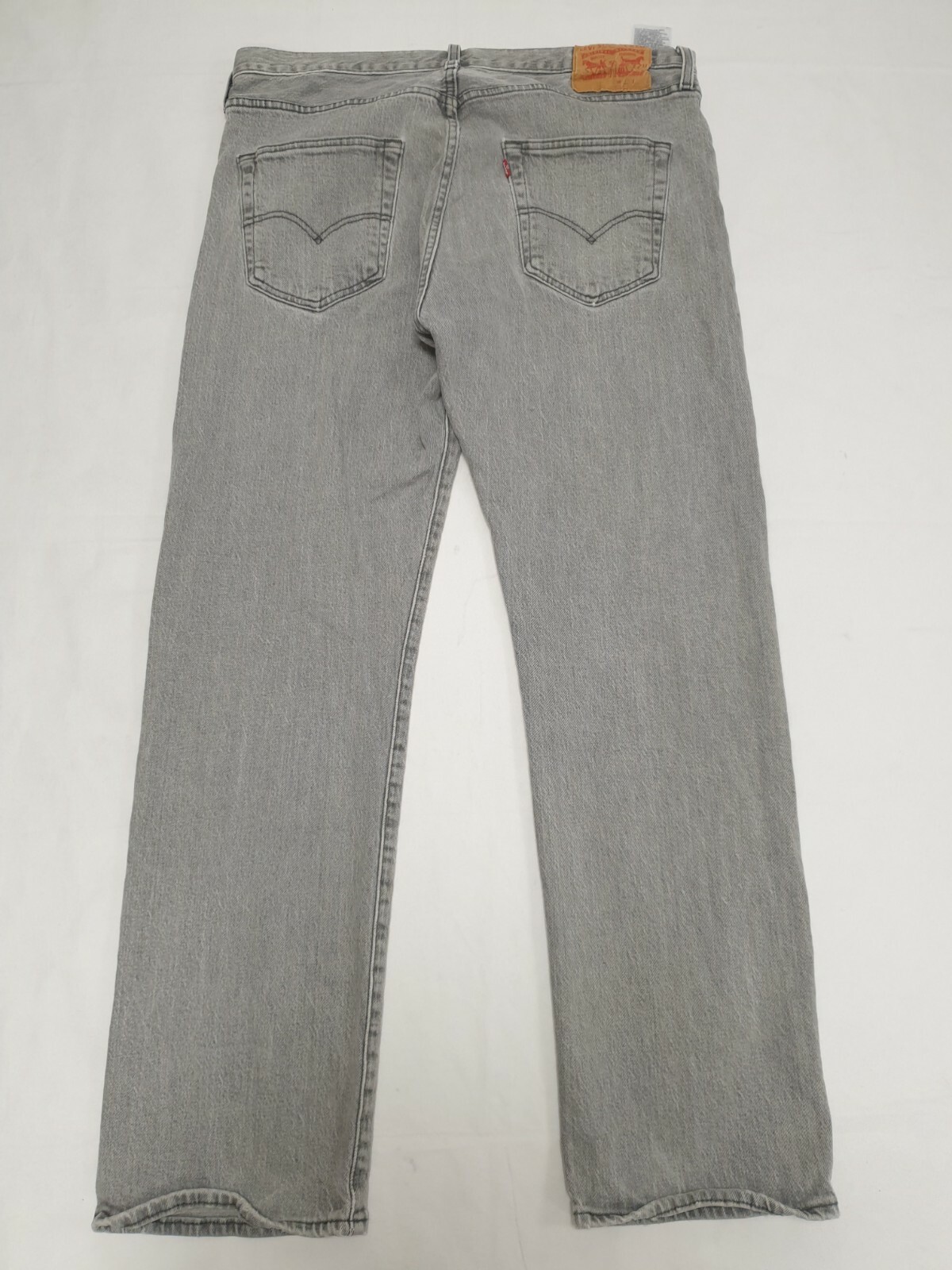 Y614 MENS LEVI'S 501 GREY STRAIGHT LEG ZIPPER FLY DENIM JEANS UK XL W36