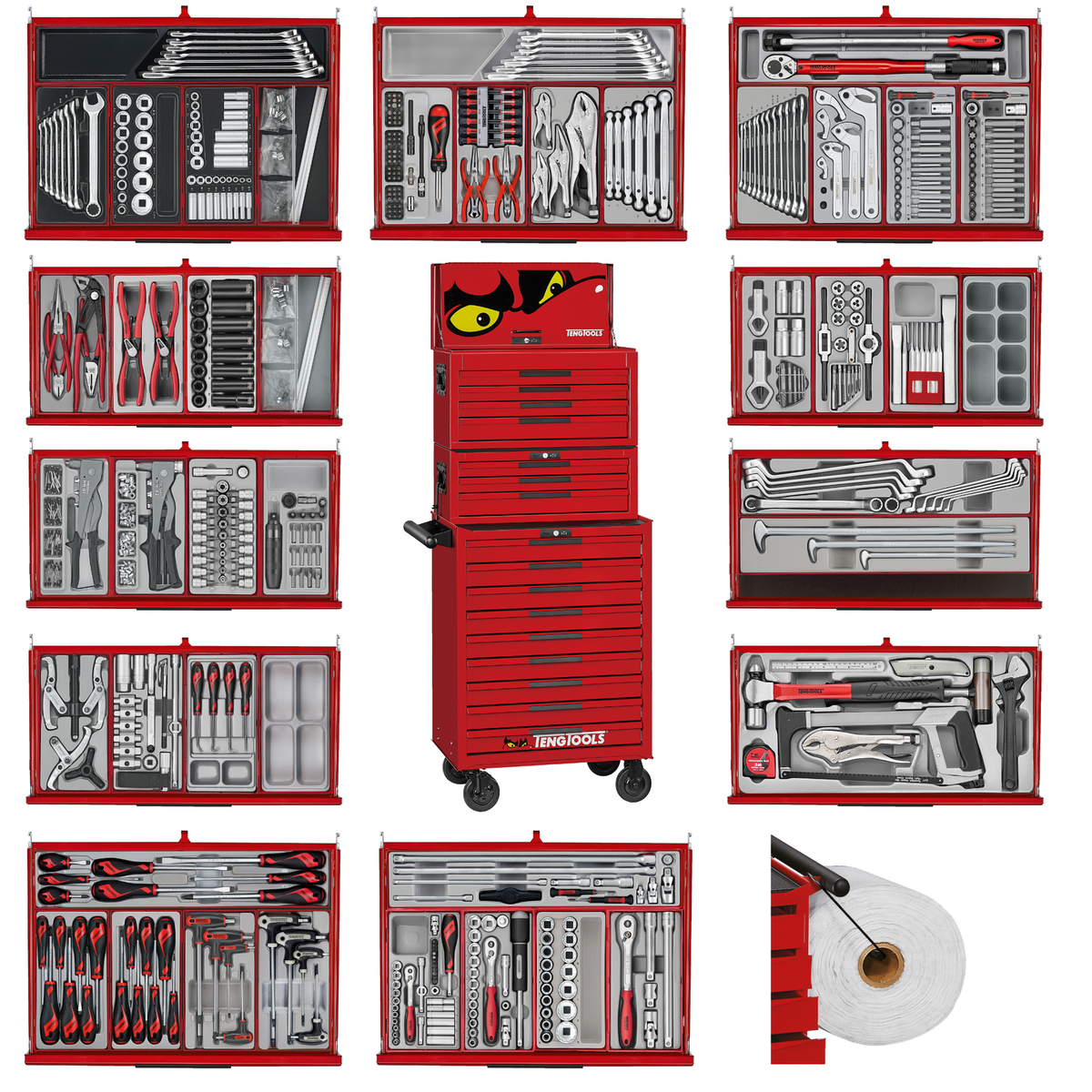 Teng Tools 753 Piece PRO35 26 Inch Wide Red Mega Master Tool Kit