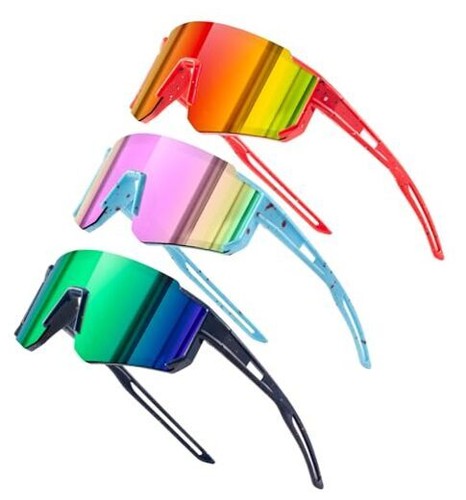 Polarized Youth Baseball Sunglasses Kids 3pack-red+green+pink polychrome