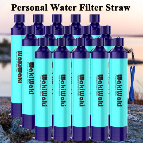 Paille filtre à eau 4 étapes 5000 L purificateur de filtration portable outil de survie 15 pièces - Photo 1 sur 9
