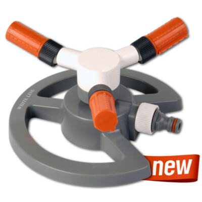 3 Arm Drehsprenger Kreisregner Rasensprenger Sprinkler Regner Impulsregner 85 qm
