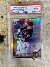 JACKSON HOLLIDAY 2022 Bowman Draft Chrome Image Variation Auto /99 PSA 10 #BD168