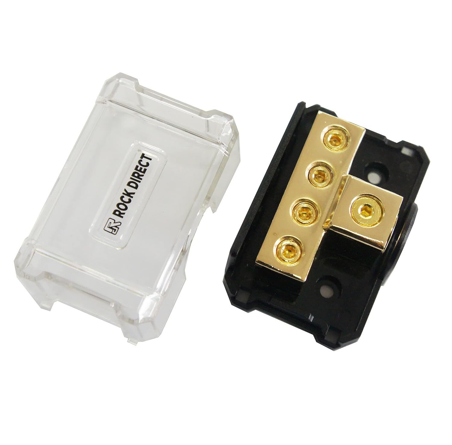 DB 4 Way Power Distribution Block, 0/2/4 AWG Gauge in, 4/8/10 4 Out 