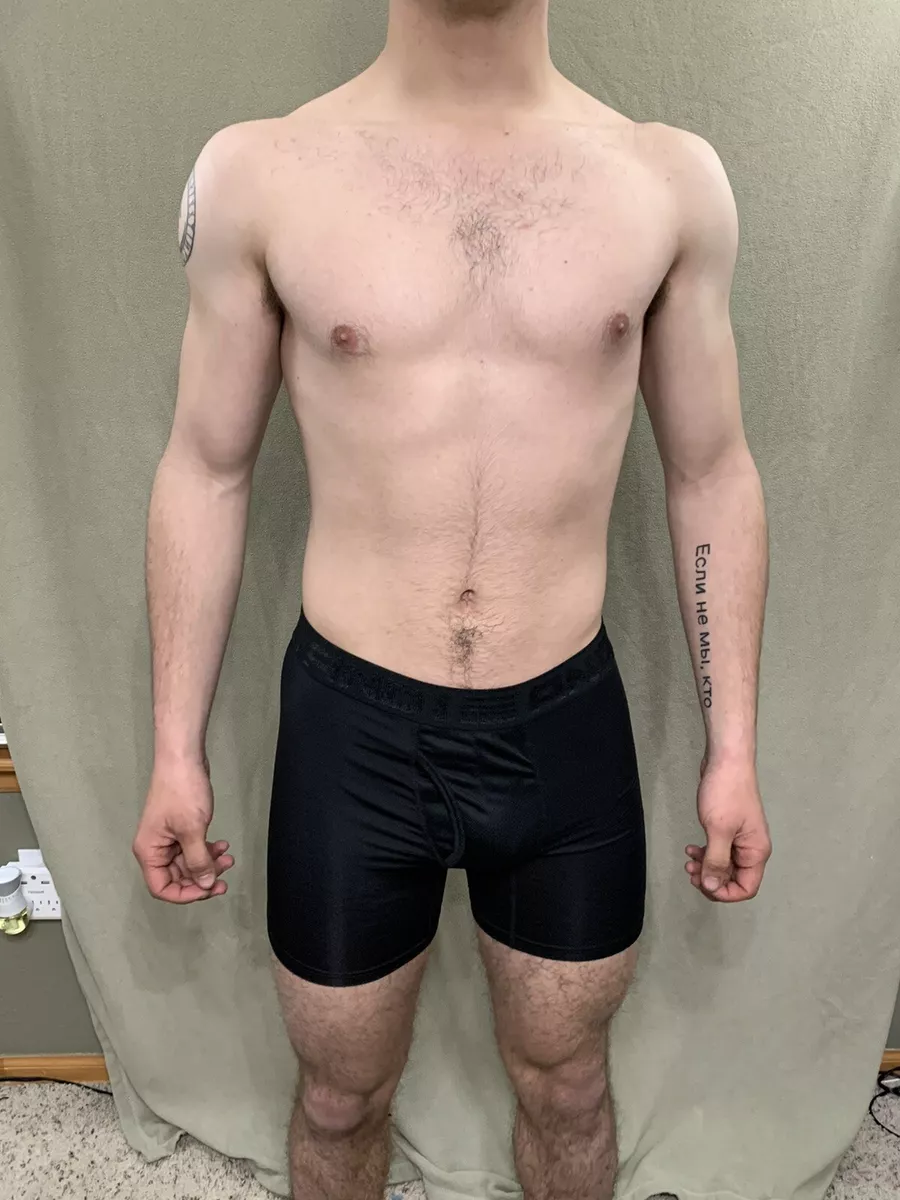 Men's Black With Black Band Medium AND1 Compression Performance Boxer Briefs