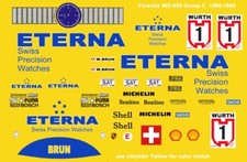  1 Eterna Porsche 962/956 Group C 1986-89 1/18th Scale Waterslide Decals