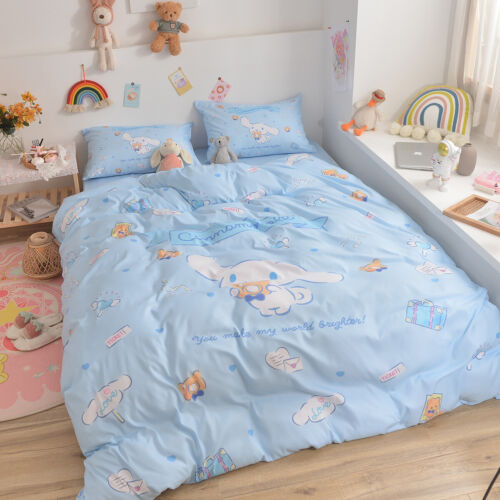 My Melody Kurami Cinnamoroll Cartoon Bedding Set Quilt Sheet Cover Pillow Case  - Afbeelding 1 van 15