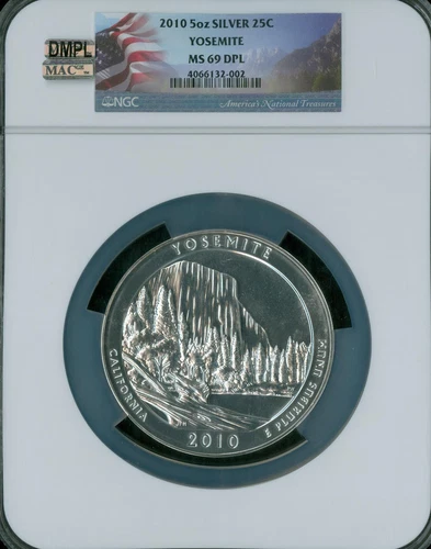 2010 YOSEMITE PARK  5 OZ SILVER QUARTER NGC MS69 DPL MAC SPOTLESS POP 96 *