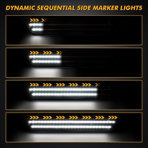 4x Luces LED para parachoques trasero delantero blanco dinámico para Chevy Camaro 10-15 - Imagen 4 de 12