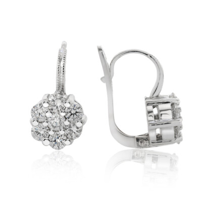 1,25 Ct. Tw. Ohrringe Diamant Blumenstil Hebelverschluss 14 Karat Gold