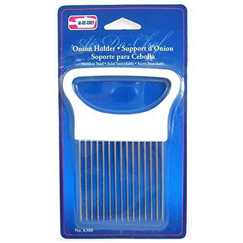 1 New Onion Holder Slicing Guide Stainless Steel Prongs Holds Slice Aid Cutting (7795735123669)