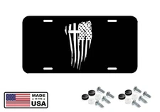 Tattered Cross Flag License Plate - Cover for Car Truck SUV Jesus Religious