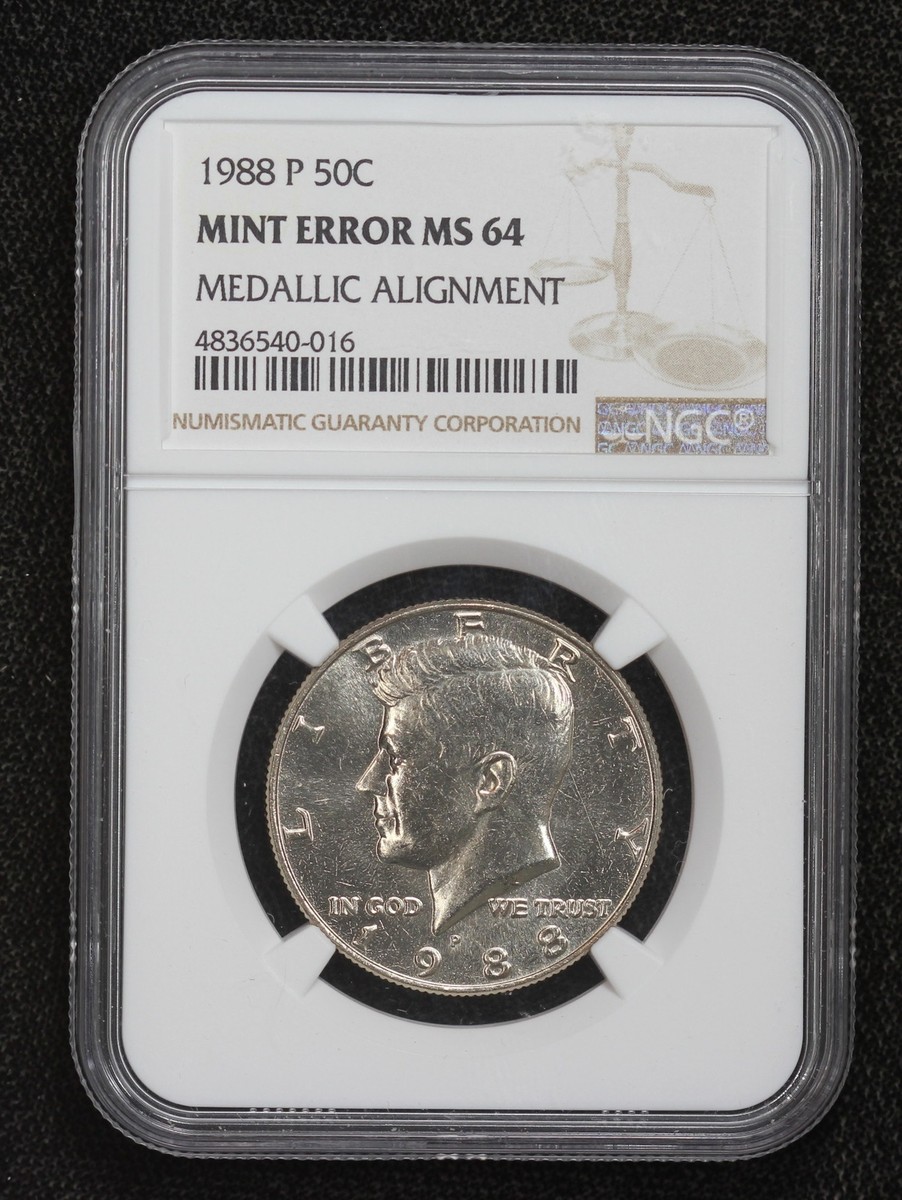non・no 1988年 No.1 1988-P Kennedy Half Dollar 180 Degree Medalic Alignment Mint