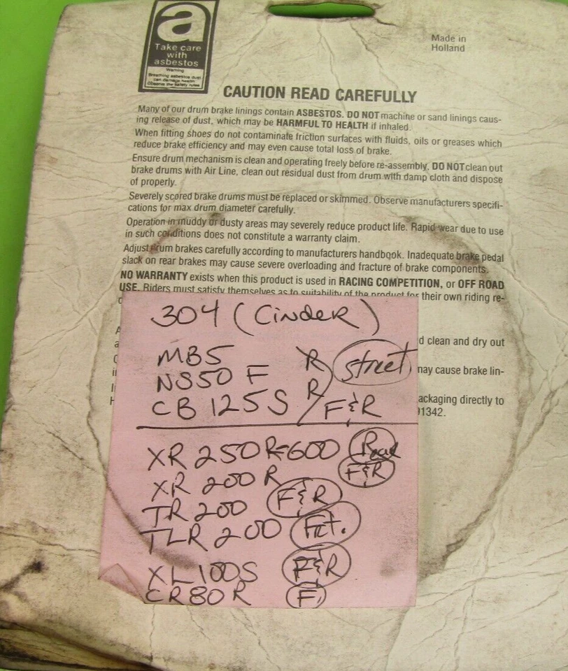 Pastillas de freno delanteras EBC 304 G🔥Honda MB5 XR600R CB125S XR200R TR200 CR80R XL100S Foto 3 de 4