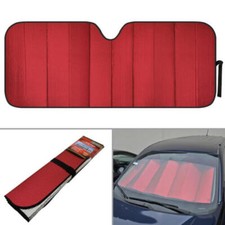 Jumbo Auto Sun Shade Foldable Metallic Red Car Windshield Window Protection
