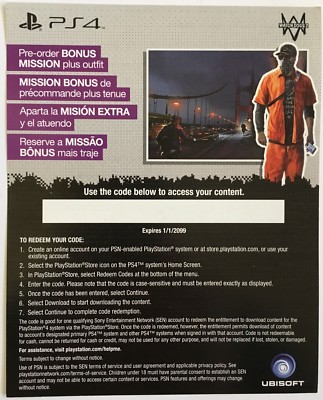 Watchdogs 2 Zodiac Mission Outfit Dlc Add On For Playstation 4 Ps4 Ebay