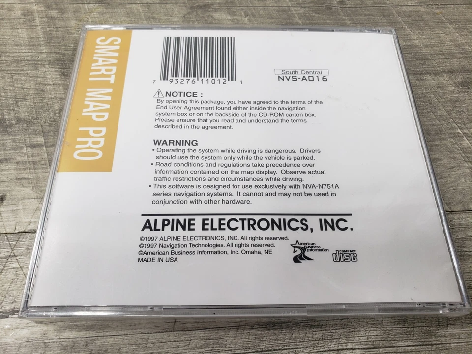 NEW/SEALED* Alpine NVS-A016 (South Central) CD-ROM Navigation Smart Map Pro Disc - Image 4 of 4