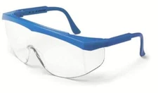 MCR Safety Stratos Safety Glasses with Blue Frame and Clear Lens ANSI Z87