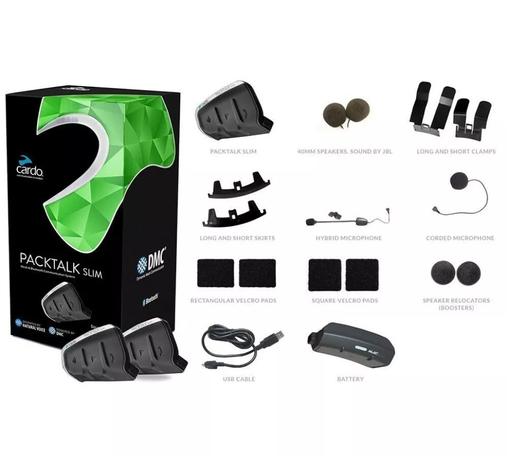 Cardo PTS00101 - Pactalk Slim Duo bluetooth head set with JBL speakers