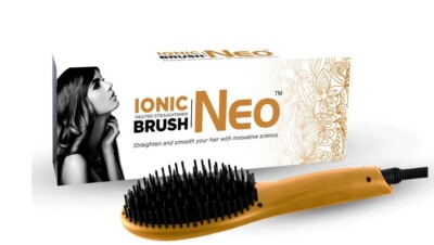 NEO Heated Brush Hot De-tangle Hair Straightener Quick & Easy Straightening