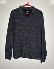 Van Heusen "Flex" Men's Medium Classic Fit Long Sleeve Collared Dark Gray Stripe