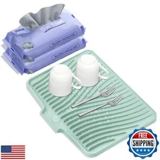 TIKNIK Silicone Dish Drying Mat, Stone Drying Mat for Kitchen Counter with Bu