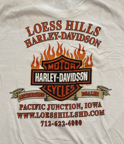 2015 PRE OWNED LOESS HILLS HARLEY DAVIDSON PACIFIC JUNCTION IOWA T-SHIRT SIZE L