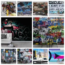 3D Graffiti Colorful Self-adhesive Wallpaper Removable Wallpaper Wall Mural