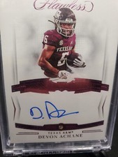2023 PANINI FLAWLESS COLLEGIATE DEVON ACHANE DIAMOND on card AUTO RUBY RC
