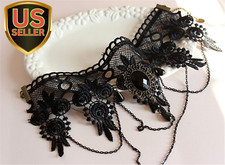 Black Venetian Mask Masquerade Mask with Elegant Vintage Princess Lace Gothic...