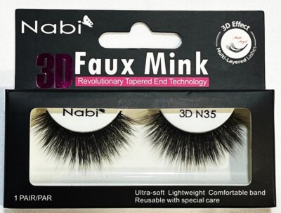 False Eye Lashes 3D Faux Mink Nabi 3D N35 Reusable Beauty Fashion Lightweight