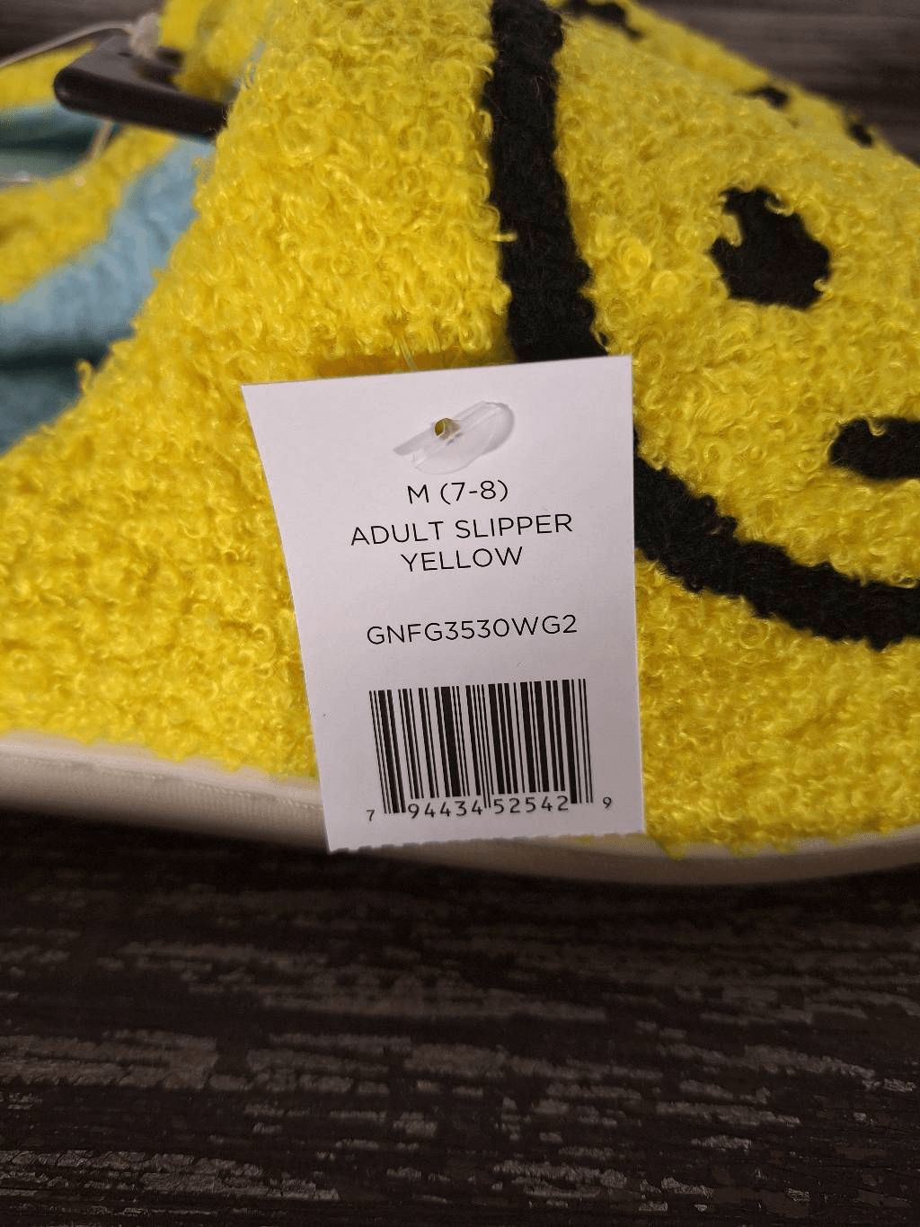 PANTOFOLA D’ORO Ciabatta Adulto Gialla Faccia Sorridente Taglia Media 7 8 NUOVA