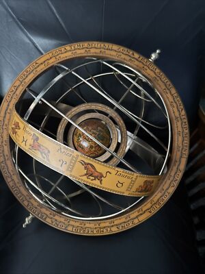 19  Old World Armillary Sphere Globe Astrology Spins Zodiac Large Nautical Deco