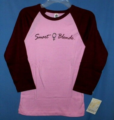 Smart Blonde Pink/Burgandy,Long Sleeve Crew Neck Shirt,Size Med-New With Tags  