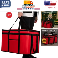 XXXL Insulated Food Delivery Bag, Thermal Catering Cooler for Pizza & Doordash