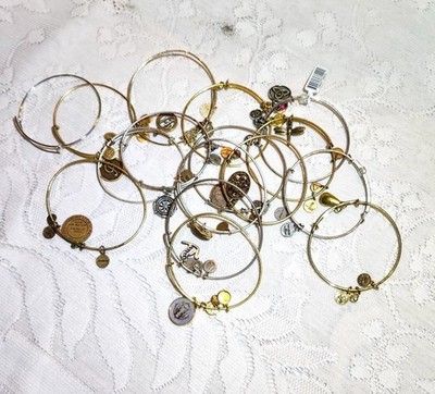 Lot Of 15 Alex And Ani Charm Bracelets Gold & Silver Tone