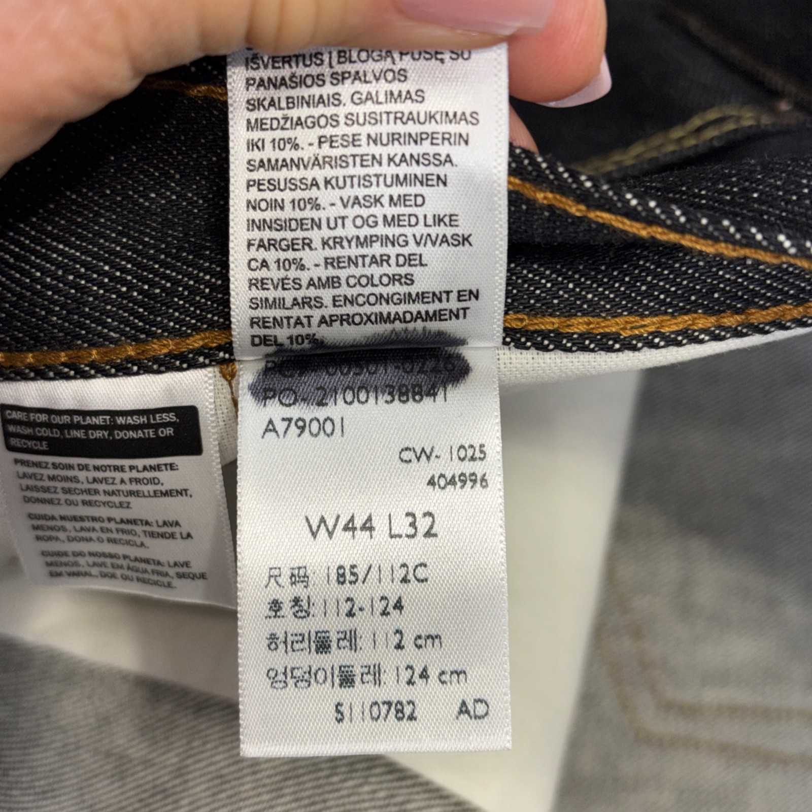 Levi's Men’s 501 Original Straight Jeans 44x32 Fits 43 X 31 Missing Button - View 9