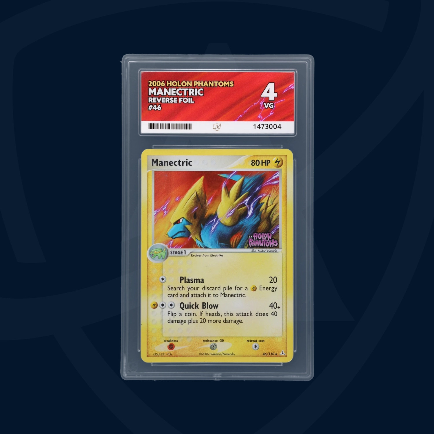 Pokemon Manectric 46/110 EX Holon Phantoms 2006 Reverse Holo Foil ACE 4 Graded
