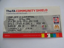 2006 FA Community Charity Shield Liverpool v Chelsea Ticket Stub