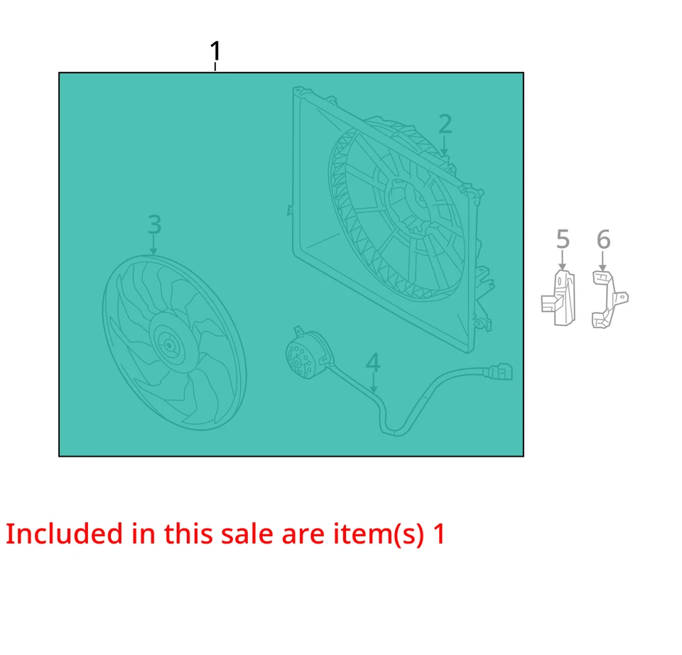 Conjunto de ventilador de refrigeración eléctrico Hyundai Genesis 2013 5,0 L 119 k OEM Foto 4 de 4