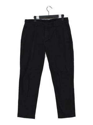 Massimo Dutti Men's Trousers W 32 in Black Cotton with Elastane Tapered Chino