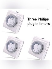 3 PHILIPS SPC1237AT/27 Plug-in Timers works g...