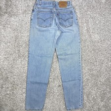 Vintage Levis 550 Jeans Womens 8 Long Light Wash Relaxed Tapered Denim 90s