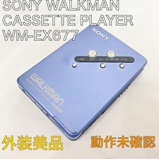 SONY Walkman Cassette Player WM-EX677 Blue Used from Japan