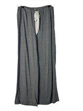 Soma Weekend Dark Gray White Drawstring Wide Leg Lounge Pants S