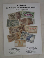 Katalog einer 1. Auktion f&uuml;r Papiergeld u. Historische Wertpapiere v. Jahr 1990
