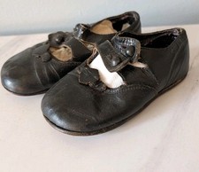 Antique Girls Shoes 2 Button Double Strap Janes Edwardian Era
