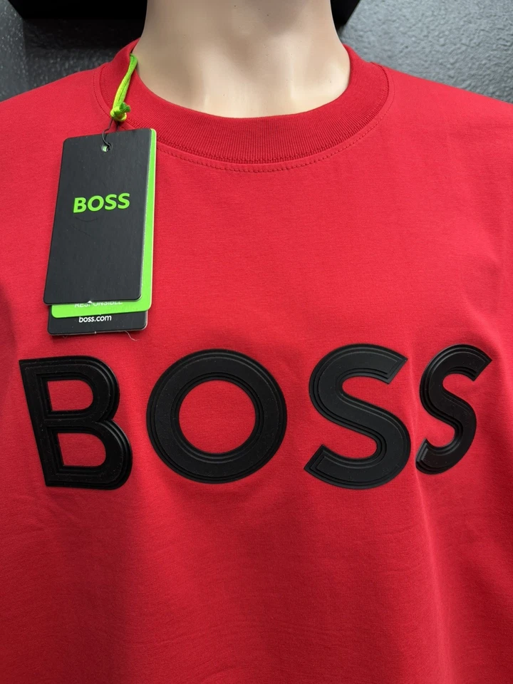 Hugo Boss Men's Short Sleeve Crew Neck T-Shirt 100% Cotton Size Medium ( RED ) - Image 2 of 4