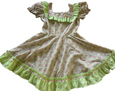 VINTAGE SQUARE DANCE DRESS..ROCKABILLY/ SWING FULL CIRCLE 158" SKIRT..FLORAL
