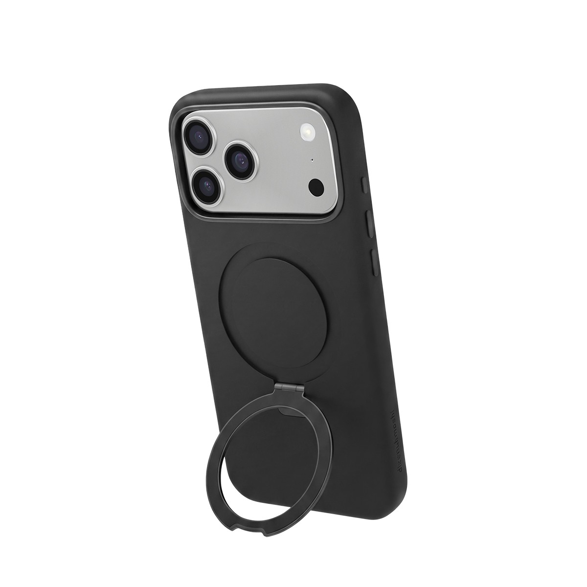 Coque iPhone 17 Pro Max ICON étui de luxe en cuir vegan et anneau de support en titane